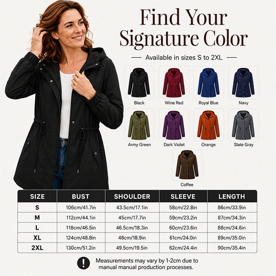 🖤Black Friday Sale:50% OFF🖤Women's Mid-Length Hooded Windbreaker Jacket