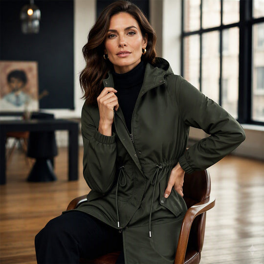 🖤Black Friday Sale:50% OFF🖤Women's Mid-Length Hooded Windbreaker Jacket