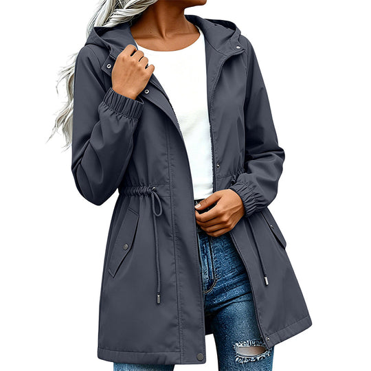 🖤Black Friday Sale:50% OFF🖤Women's Mid-Length Hooded Windbreaker Jacket