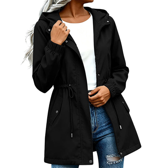 🖤Black Friday Sale:50% OFF🖤Women's Mid-Length Hooded Windbreaker Jacket