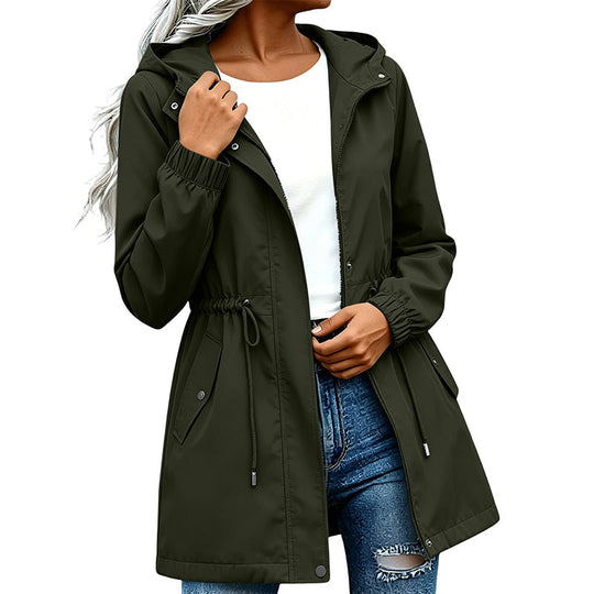 🖤Black Friday Sale:50% OFF🖤Women's Mid-Length Hooded Windbreaker Jacket
