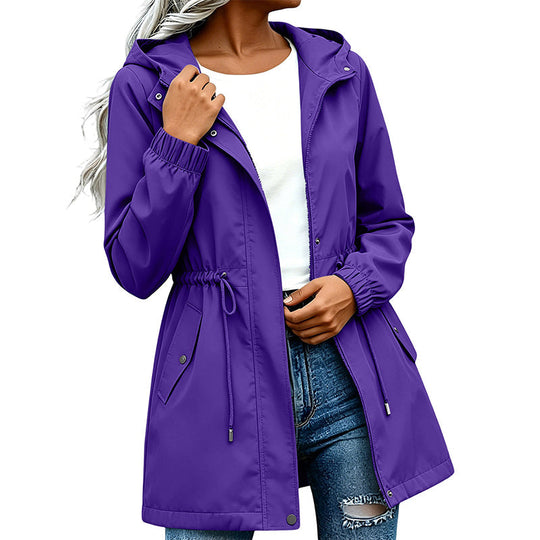 🖤Black Friday Sale:50% OFF🖤Women's Mid-Length Hooded Windbreaker Jacket