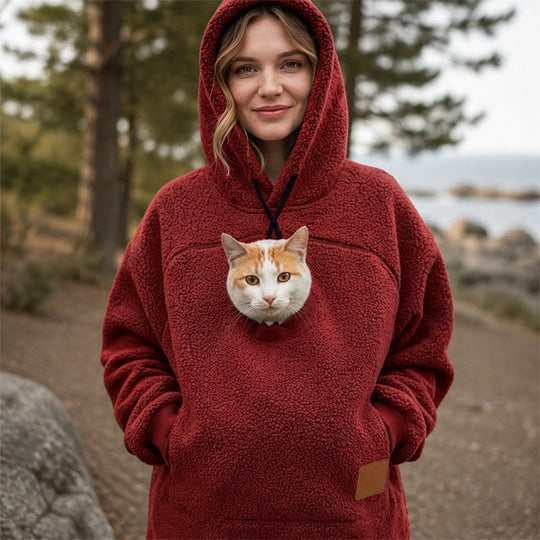 💕Free Shipping✈️Unisex Pet Carrier Plush Hooded Sweatshirt
