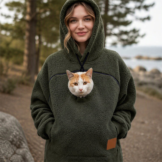 💕Free Shipping✈️Unisex Pet Carrier Plush Hooded Sweatshirt