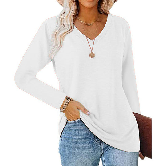 Women's Casual V-Neck Long Sleeve Top
