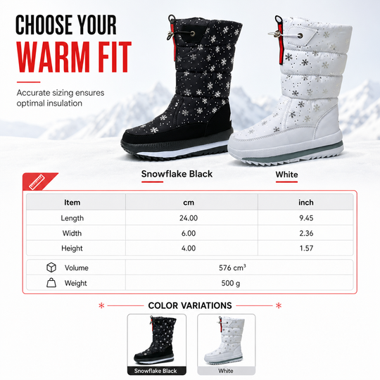 💕BUY 2 Free Shipping✈️ Women's High‑Top Winter Snow Boots, Waterproof Non‑Slip Tall Boots with Thick Plush Lining & Thick Sole for Outdoor Snowy Days👢