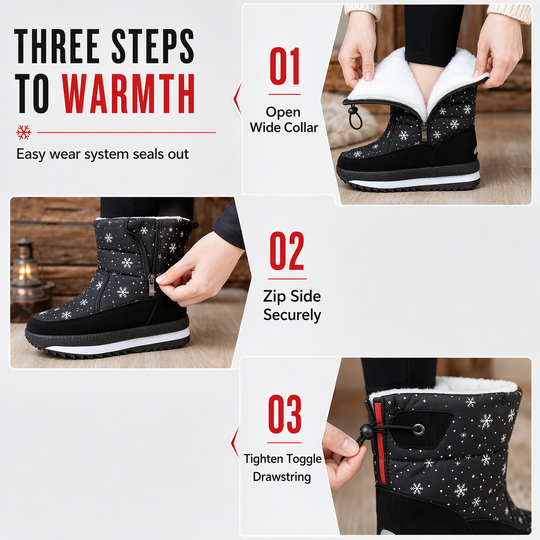 💕BUY 2 Free Shipping✈️ Women's High‑Top Winter Snow Boots, Waterproof Non‑Slip Tall Boots with Thick Plush Lining & Thick Sole for Outdoor Snowy Days👢