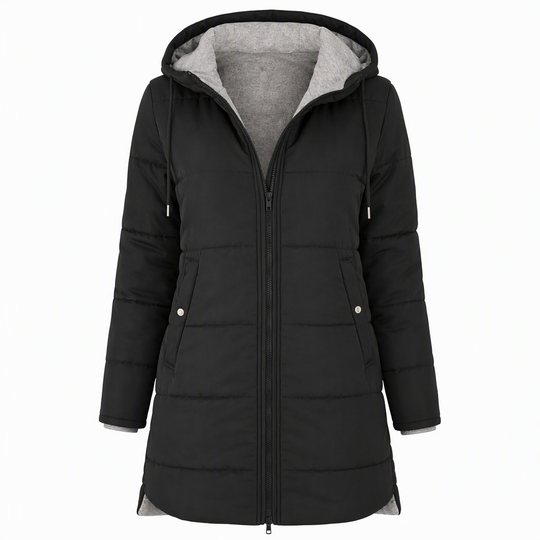 🧥Thick Cotton Warmth, Long-Line Heat❄️ Women's Hooded Padded Coat – Thick Filling & Long Drape | Fall & Winter Warmth, Slim Fit ✨