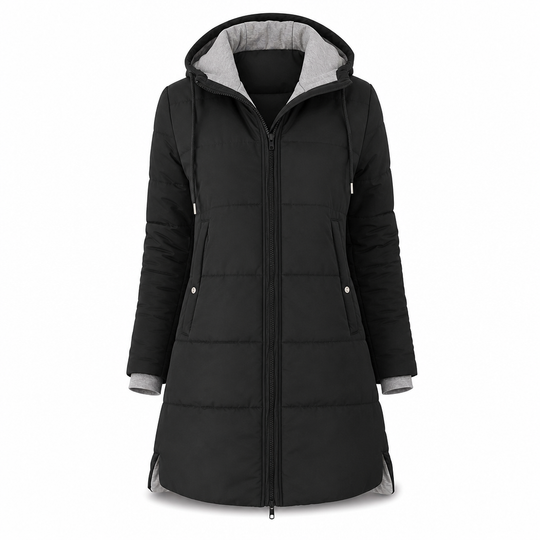 🧥Thick Cotton Warmth, Long-Line Heat❄️ Women's Hooded Padded Coat – Thick Filling & Long Drape | Fall & Winter Warmth, Slim Fit ✨