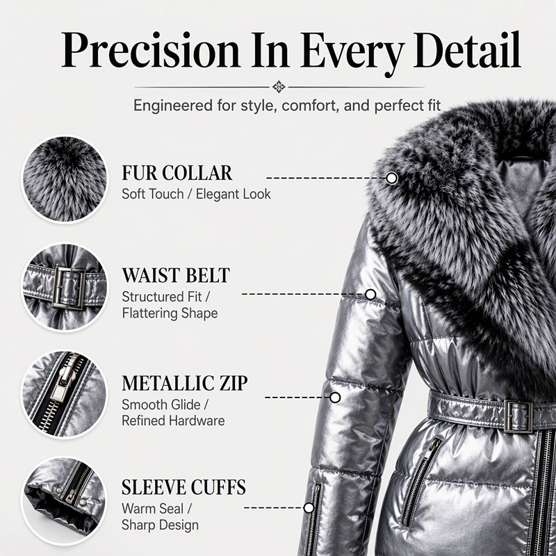 🖤Black Friday Sale:50% OFF🖤Women's Padded Jacket With Faux Fur Collar