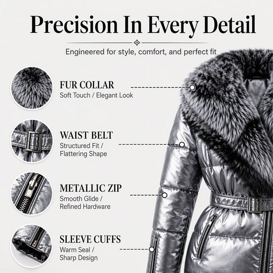 🖤Black Friday Sale:50% OFF🖤Women's Padded Jacket With Faux Fur Collar