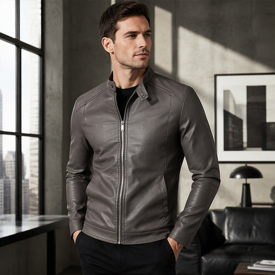 Warm Slim-Fit Biker Jacket