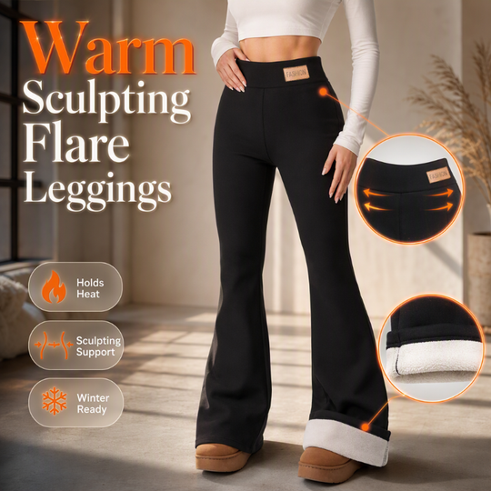 ❄️👖 Women's Plush-Lined Flare Leggings | Cozy Warmth & Flattering Shape ✨