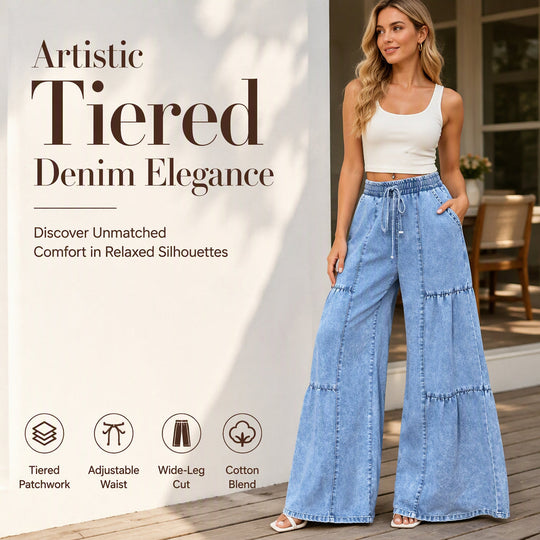 Women's High Waist Wide Leg Denim Pants