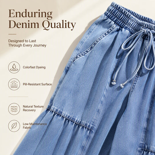 Women's High Waist Wide Leg Denim Pants
