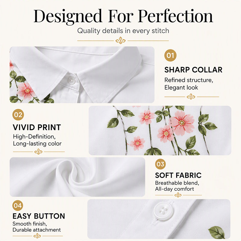 🌸Hot Sale 50% OFF💖Women's Floral Printed Long Sleeve Shirt