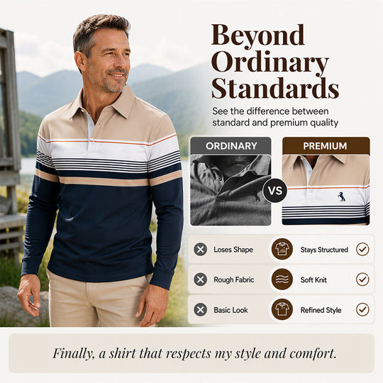 ⏰Limited-time 50% OFF|Men's Classic Color-Block Striped Top