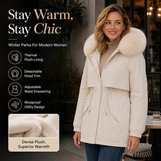 ⚡Free Shipping🔥Women's Mid-Length Plush-Lined Parka Jacket