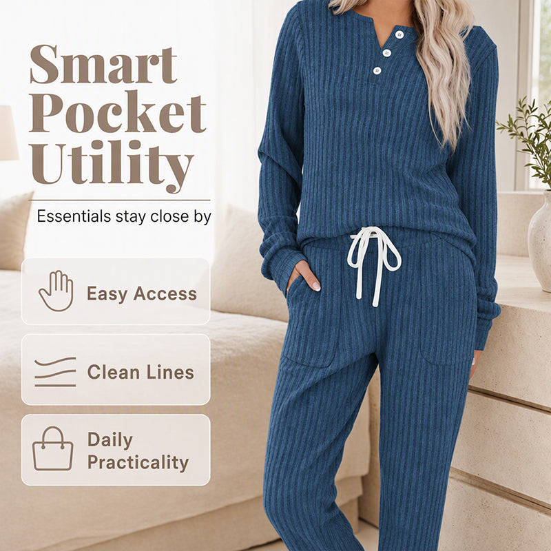 ☀️Hot Sale-50% OFF🍂Women's Cozy Top & Drawstring Joggers 2-Piece Set