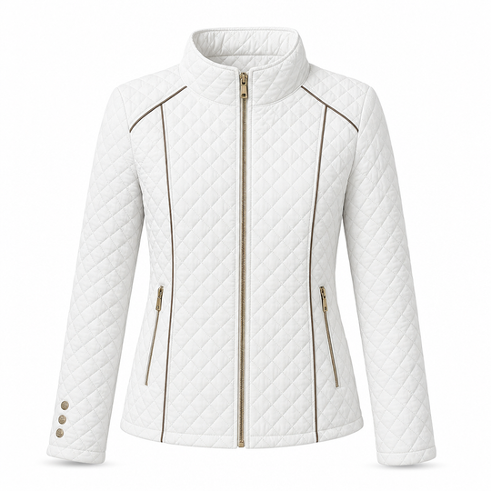 Women's Lightweight Quilted Padded Zipper with Stand Collar for Spring and Winter