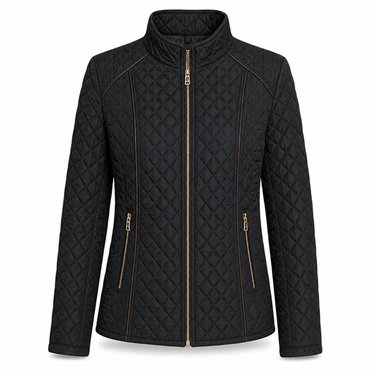 Women's Lightweight Quilted Padded Zipper with Stand Collar for Spring and Winter