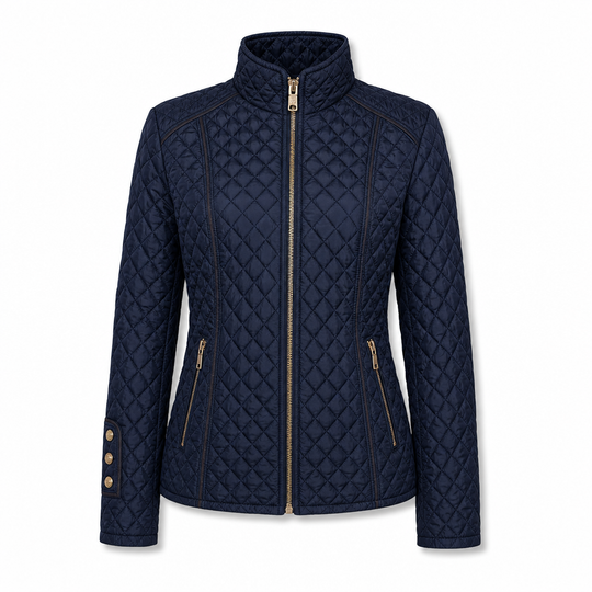 Women's Lightweight Quilted Padded Zipper with Stand Collar for Spring and Winter