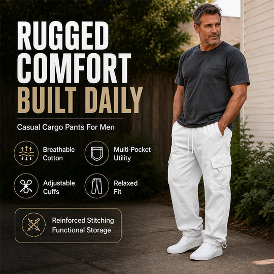 Men's Casual Drawstring Cargo Pants