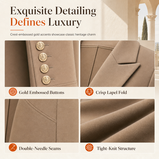 ⏰ 50% discount on season change - quality at half price!✨Women's Elegant Autumn 2 Piece Outfit Set with Retro Long Sleeve Coat and Simple Trousers