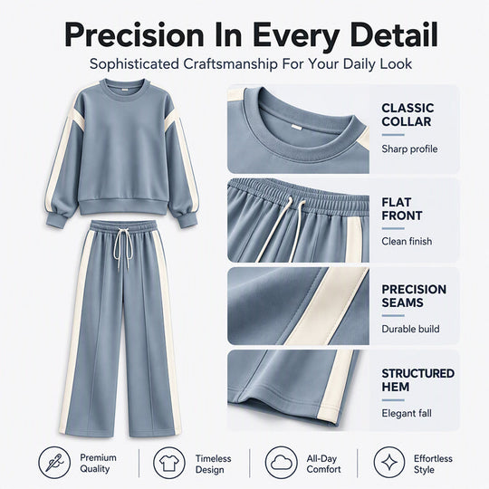 Women's Crewneck Sweatshirt & Wide-Leg Pants Set