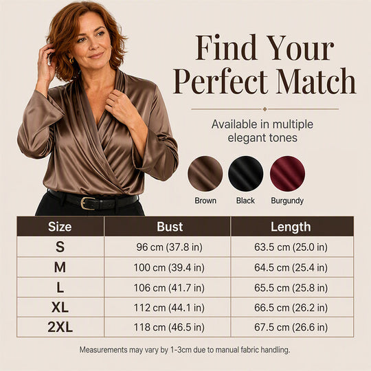 💖Black Friday Mega Deal – 50% off!💖Women's Elegant Silky V-Neck Drape Top