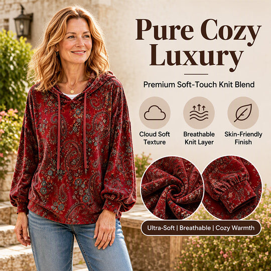 Women's Paisley Print Drawstring Hoodie