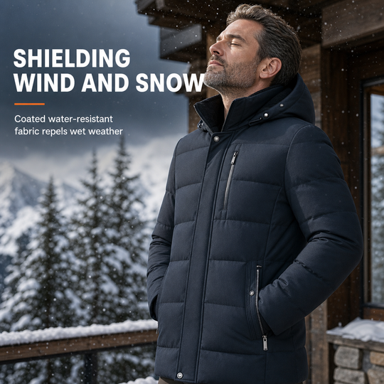 🖤Black Friday Sale:50% OFF🖤 ❄️ Men's Mid-Length Winter Padded Thickened Business Casual Cotton Coat for Middle-Aged Men