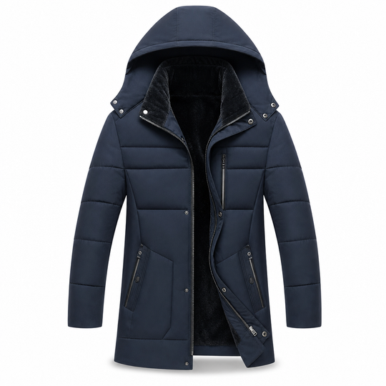 🖤Black Friday Sale:50% OFF🖤 ❄️ Men's Mid-Length Winter Padded Thickened Business Casual Cotton Coat for Middle-Aged Men