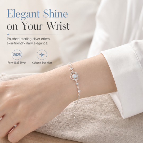 925 Silver Planet & Star Necklace — Elegant Celestial Jewelry Gift for You & Best Friend🪐✨