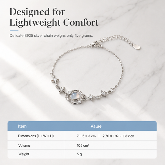 925 Silver Planet & Star Necklace — Elegant Celestial Jewelry Gift for You & Best Friend🪐✨