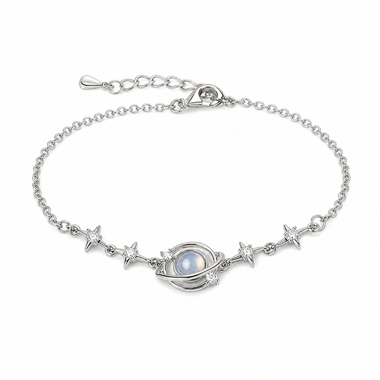 925 Silver Planet & Star Necklace — Elegant Celestial Jewelry Gift for You & Best Friend🪐✨
