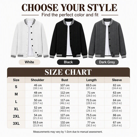 Men's Casual Jacquard Baseball Jacket