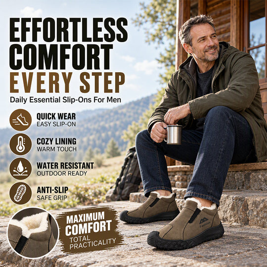 Men's Winter Plush-Lined Walking Shoes