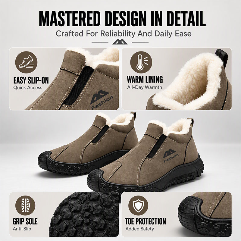 Men's Winter Plush-Lined Walking Shoes