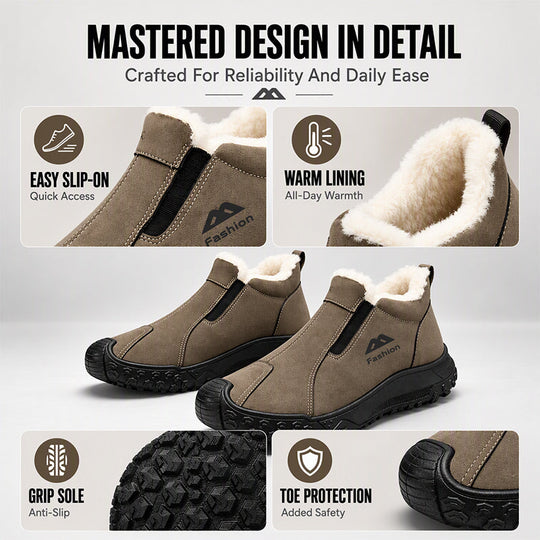 Men's Winter Plush-Lined Walking Shoes
