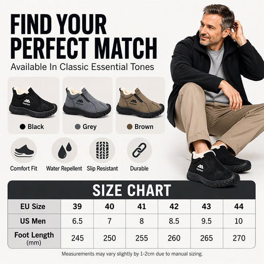 Men's Winter Plush-Lined Walking Shoes