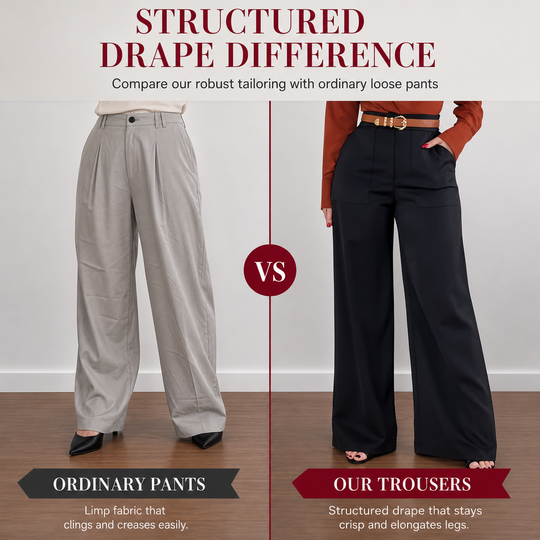 Women's Casual Wide Leg Suit Pants Autumn Winter Long Trousers