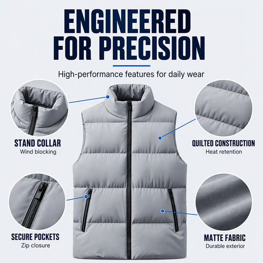 Men's Classic Stand Collar Padded Vest