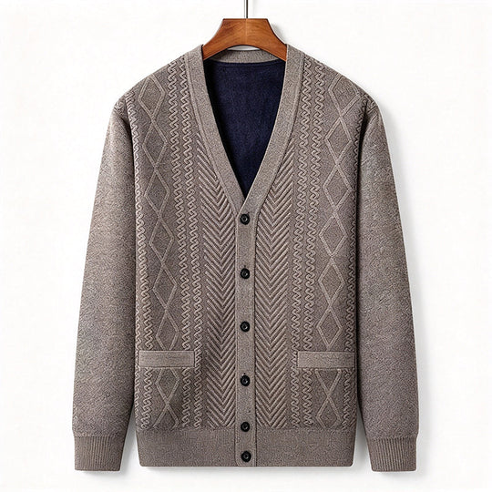 Men's Classic Thermal Cardigan Sweater