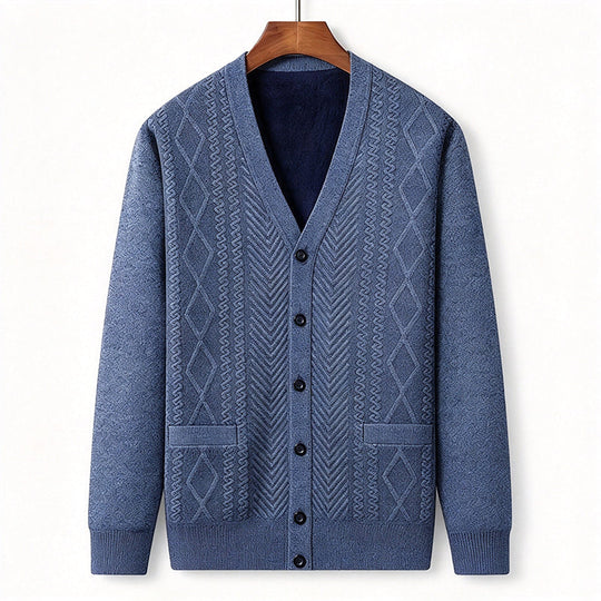 Men's Classic Thermal Cardigan Sweater