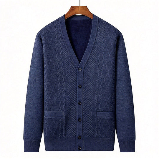 Men's Classic Thermal Cardigan Sweater