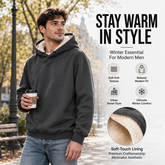 🖤Black Friday Sale:50% OFF🖤Men's Thickened Sherpa-Lined Hoodie