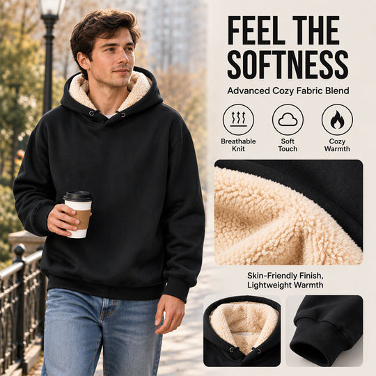 🖤Black Friday Sale:50% OFF🖤Men's Thickened Sherpa-Lined Hoodie