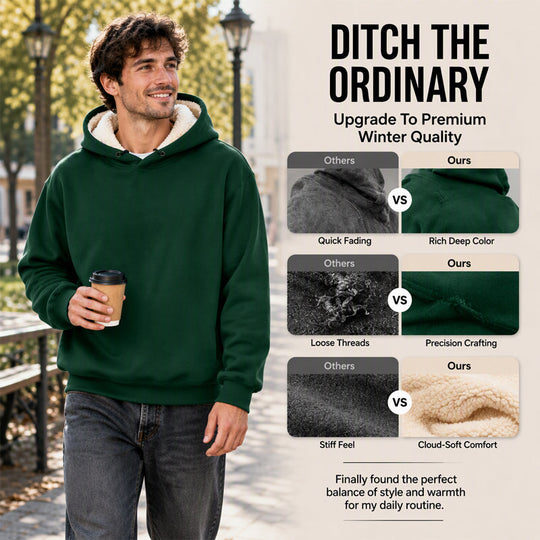 🖤Black Friday Sale:50% OFF🖤Men's Thickened Sherpa-Lined Hoodie