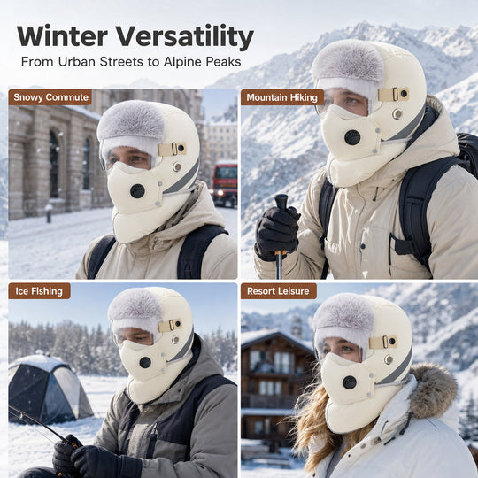 💖Black Friday Mega Deal 💖Windproof Winter Thermal Trapper Hat with Integrated Face Mask
